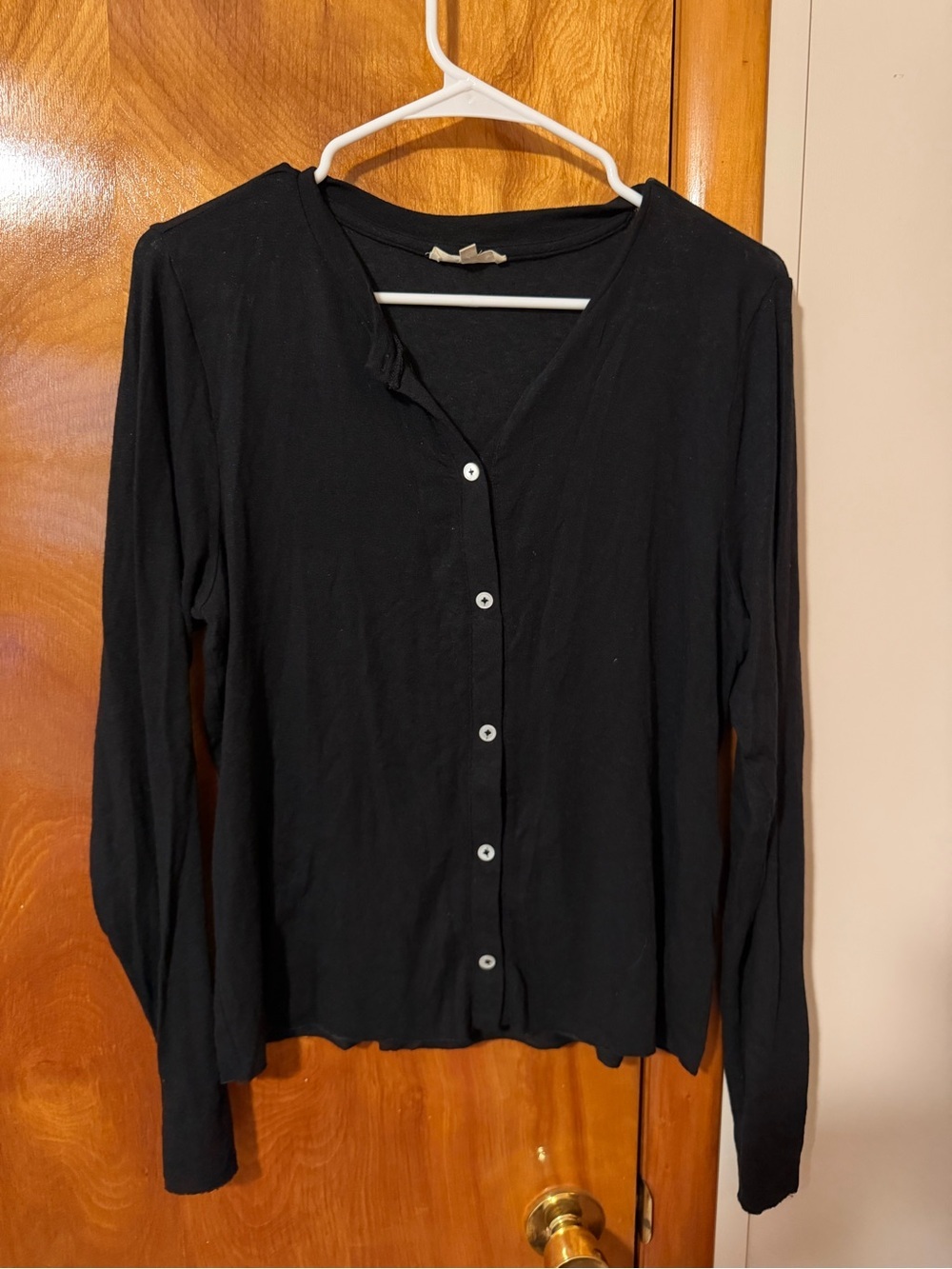 Madewell Black Button-Front Long Sleeve Shirt